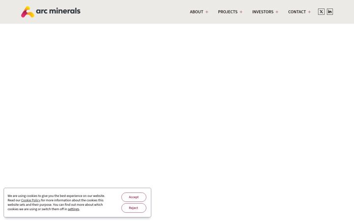 Screenshot of arcminerals.com