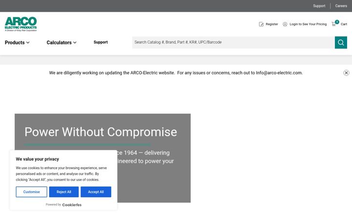 Screenshot of arco-electric.com