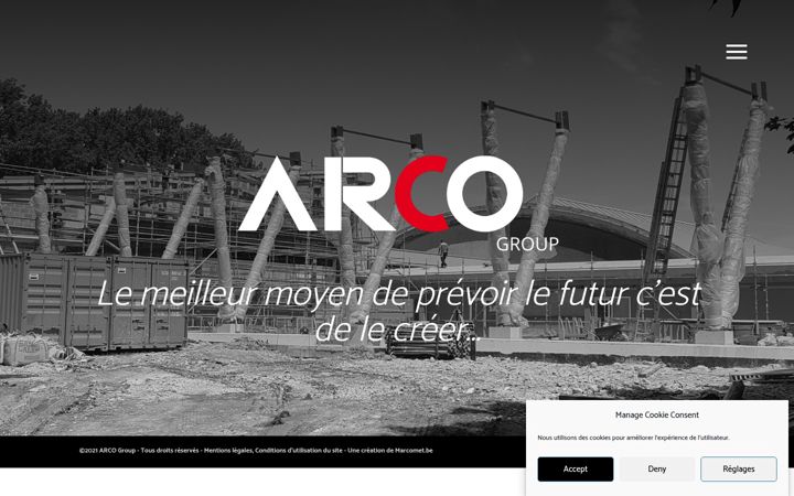 Skjámynd af arco-group.be