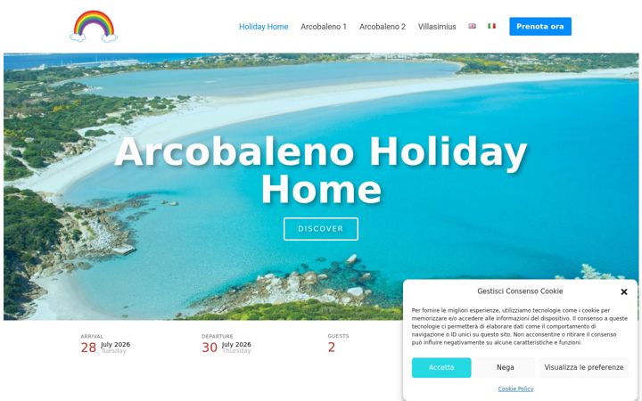 Screenshot of arcobalenovillasimius.it