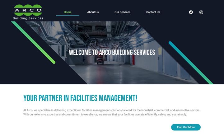 Skjermbilde av arcobuildingservices.com