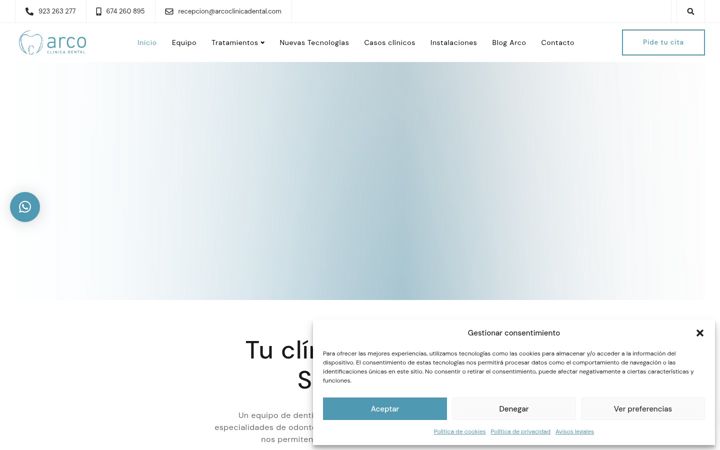 Skjermbilde av arcoclinicadental.com