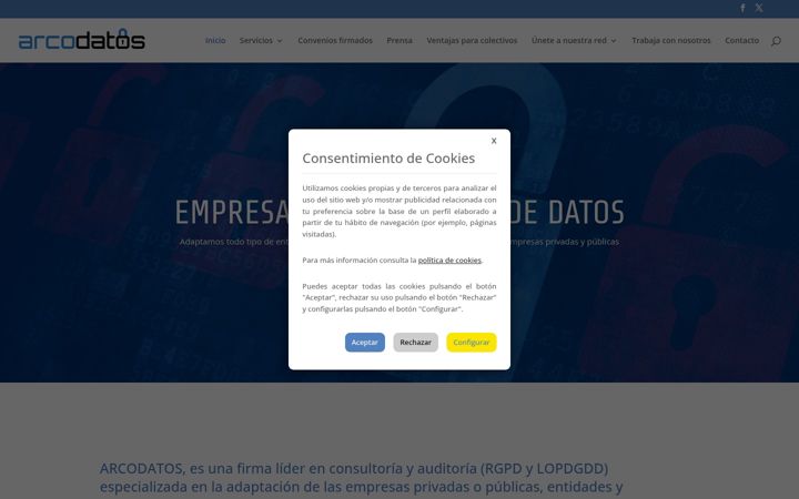 Screenshot of arcodatos.com