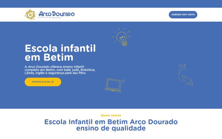 Posnetek zaslona arcodourado.com.br