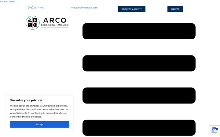 Ekraanipilt saidist arcoincgroup.com