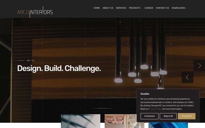 Screenshot of arcointeriors.com