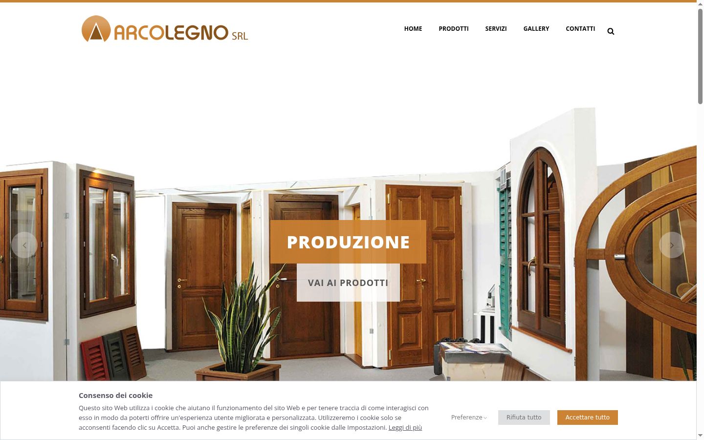 Screenshot del banner di consenso mostrato prima di qualsiasi interazione