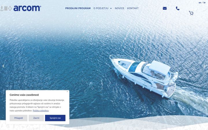 Screenshot of arcom-nautica.com