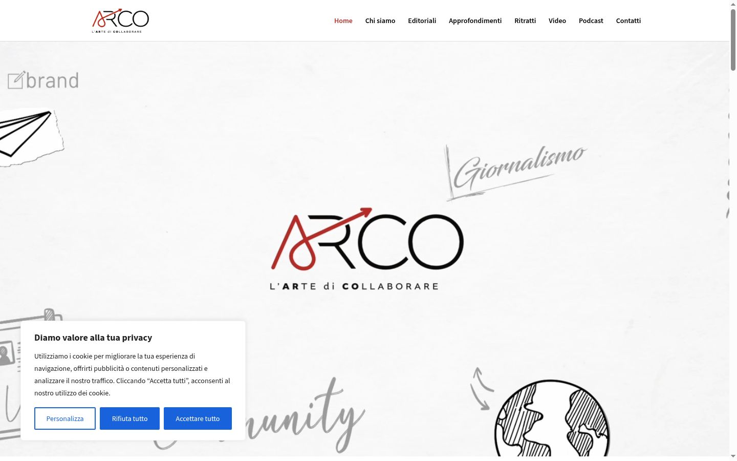 Screenshot of the consent banner shown before any interaction