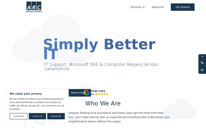 Екранна снимка на arcomputingsolutions.co.uk