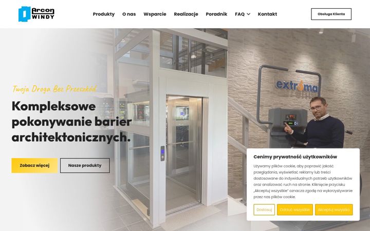 Екранна снимка на arcon-windy.com.pl