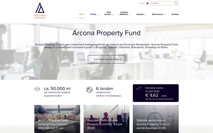 Screenshot of arconapropertyfund.nl