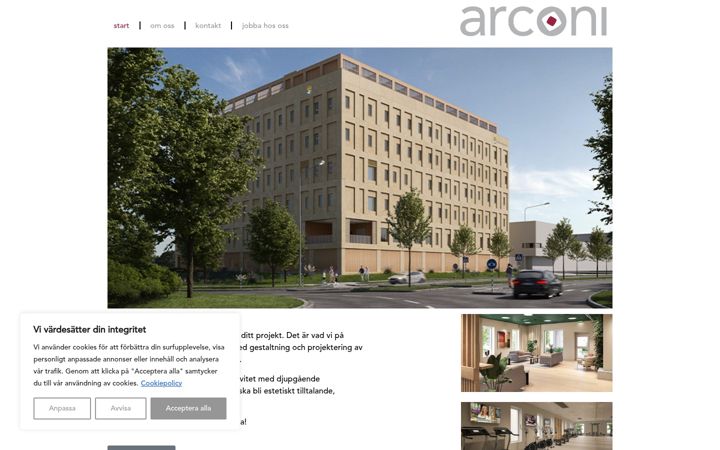 Screenshot of arconi.se