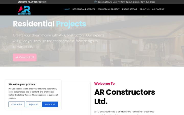 Screenshot of arconstructors.co.uk