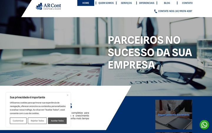 Screenshot of arcontcontabilidade.com.br