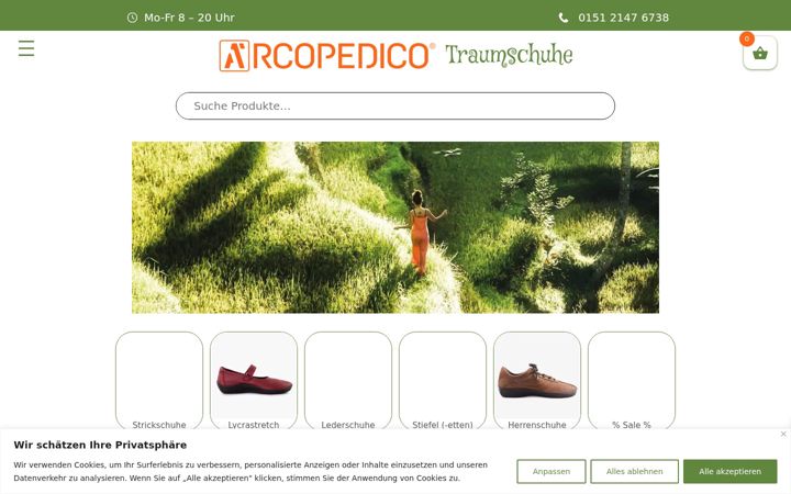 Snimka zaslona za arcopedico-traumschuhe.de