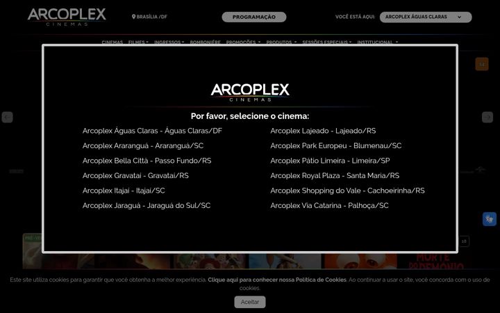 Screenshot of arcoplex.com.br