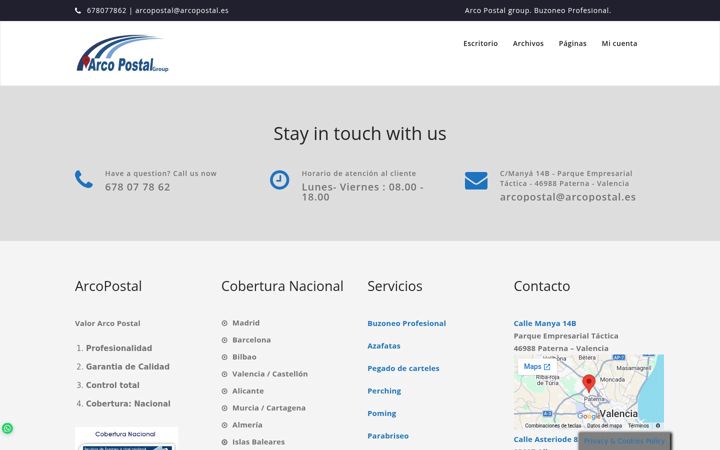Screenshot of arcopostal.es