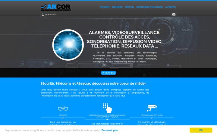 Screenshot of arcortechnologies.com