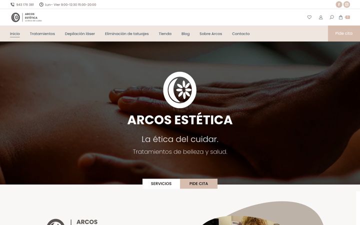 Screenshot ta' arcos-estetica.com