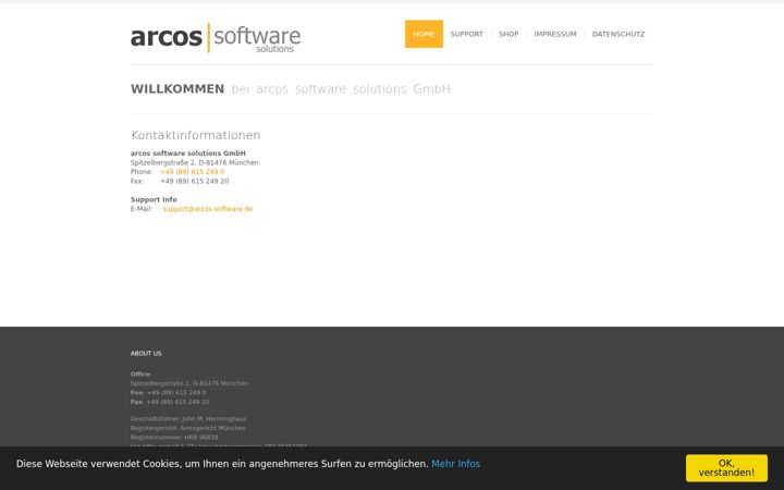 Screenshot of arcos-software.de