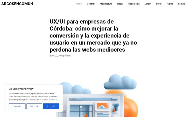 Captura de pantalla de arcosencomun.es