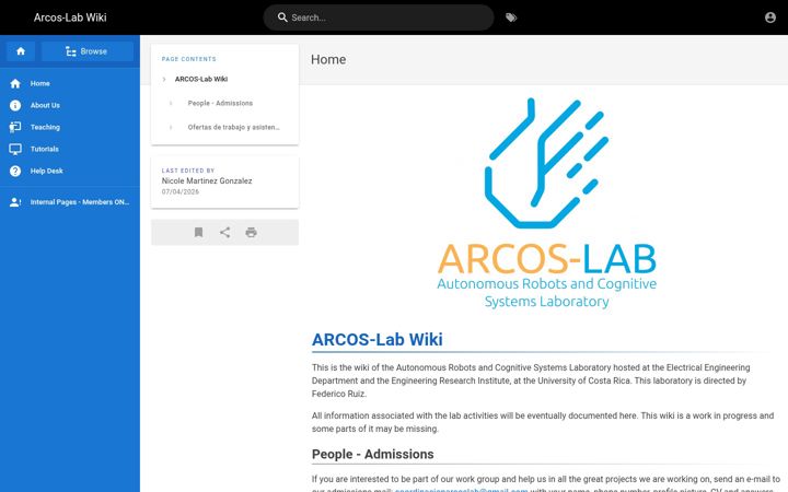 Screenshot of arcoslab.org