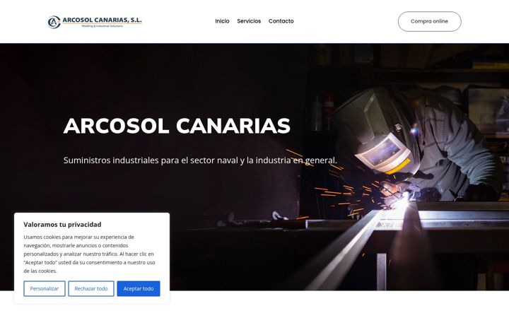 Screenshot of arcosolcanarias.com