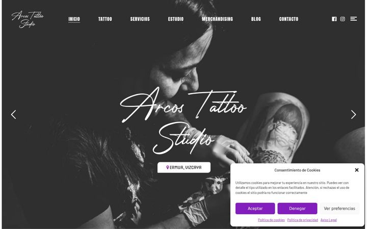 Screenshot of arcostattoo.com