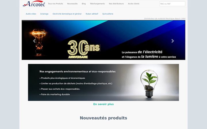 Ekrano kopija arcotec.fr