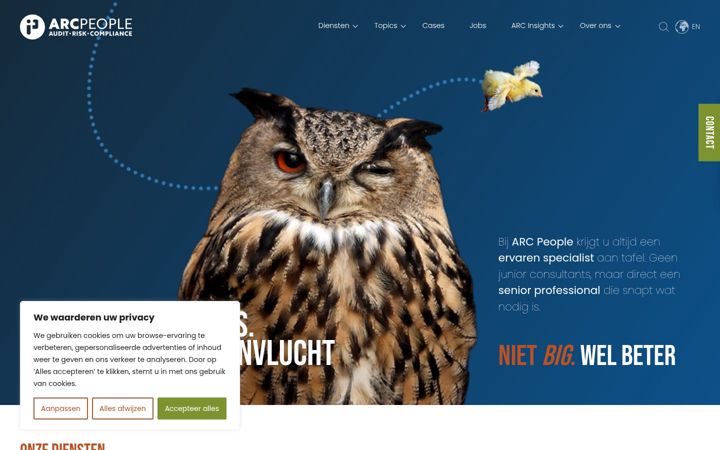 Captură de ecran a arcpeople.nl