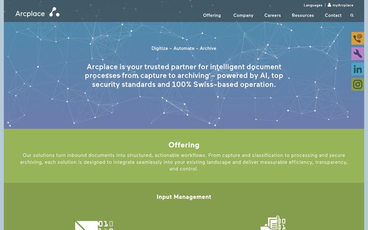 Screenshot stránky arcplace.ch