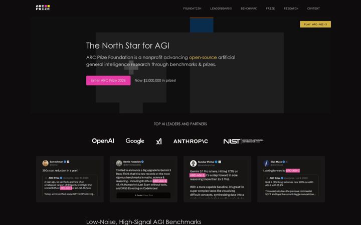 Screenshot of arcprize.org