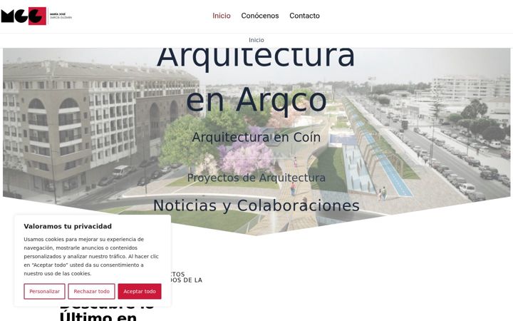 Captură de ecran a arcqoproyectos.com