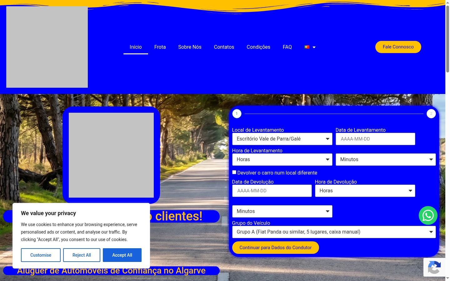 Capture d'écran de la bannière de consentement affichée avant toute interaction