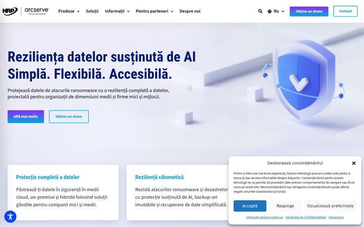 Screenshot of arcserve.ro