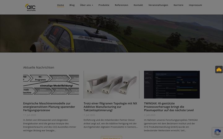 Ekraanipilt saidist arcsolutions.de