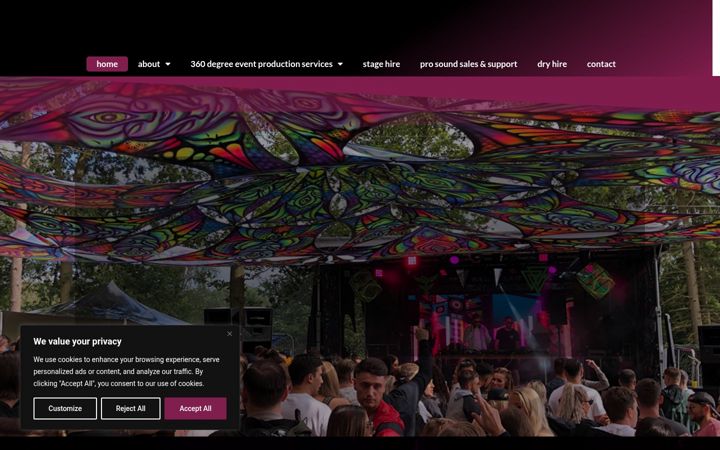 Screenshot von arcsound.com