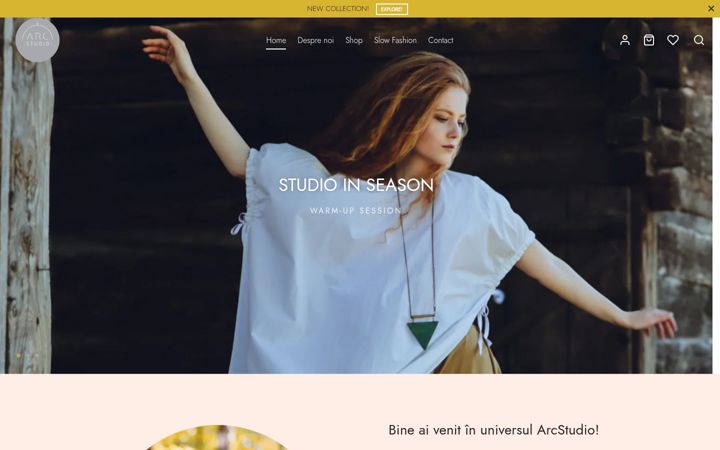 Captură de ecran a arcstudiowear.com