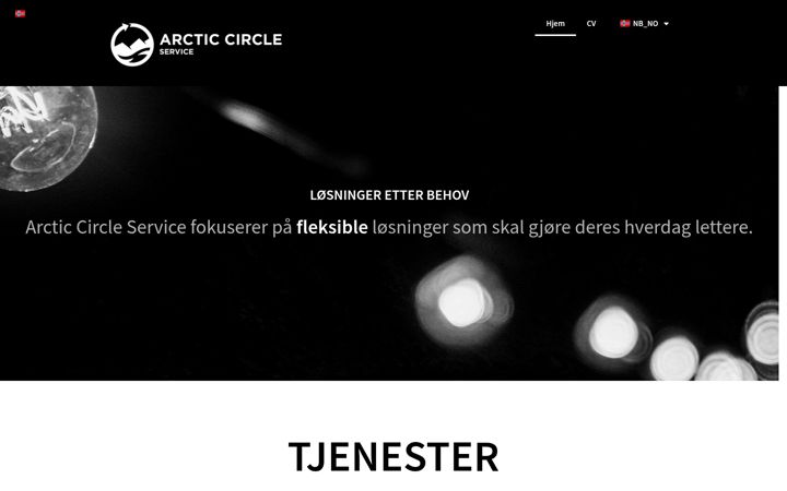 Snímek obrazovky arctic-circle-service.no