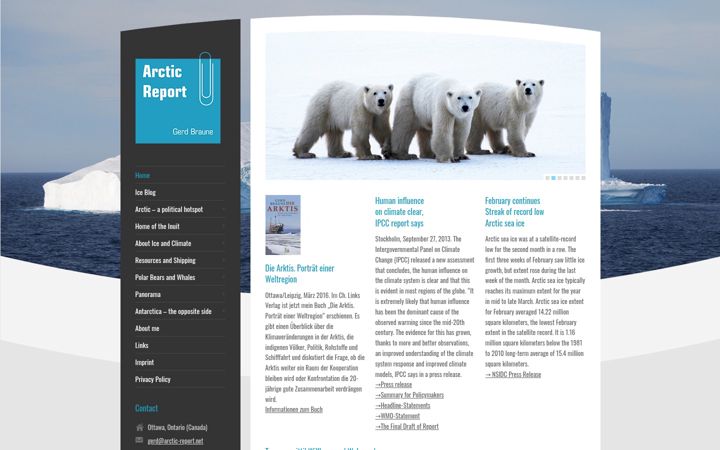 Snímek obrazovky arctic-report.net