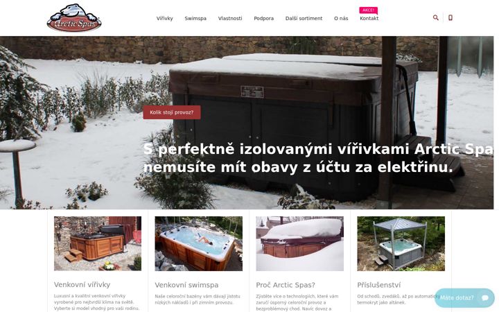 Snímek obrazovky arctic-spas.cz