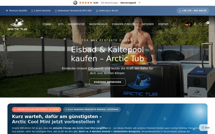 Snimka zaslona za arctic-tub.de