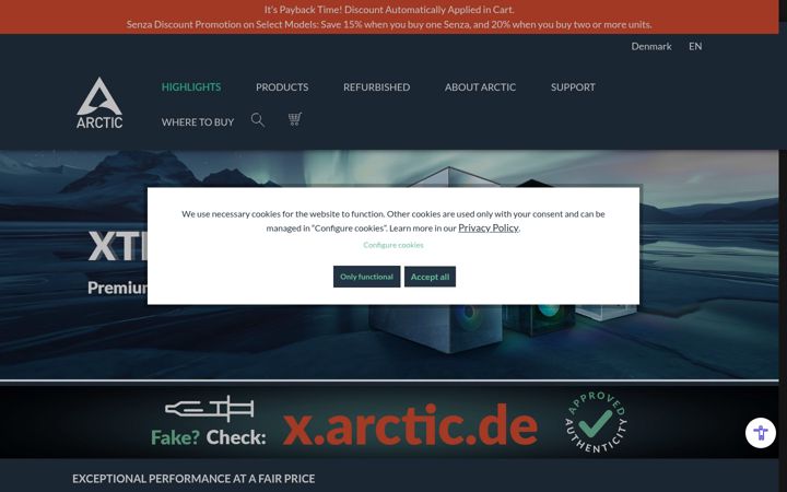 Screenshot of arctic.de