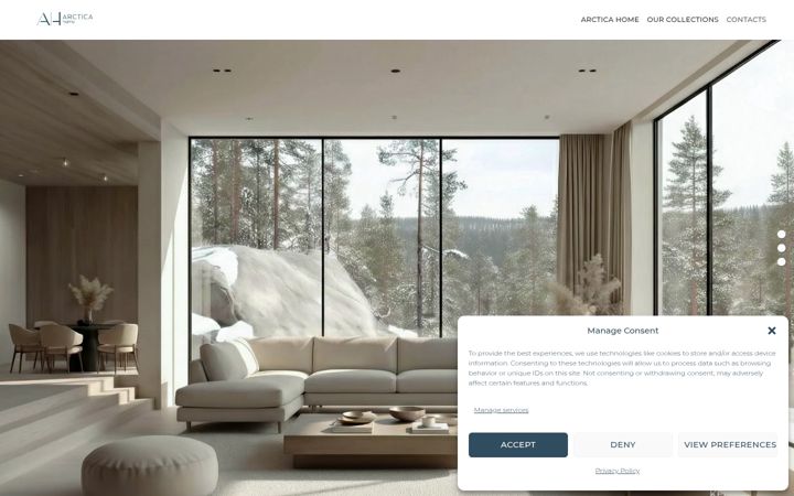 Snímek obrazovky arcticahome.com