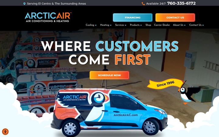 Screenshot van arcticairac.com