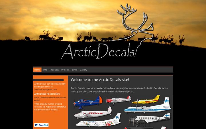Snímek obrazovky arcticdecals.com