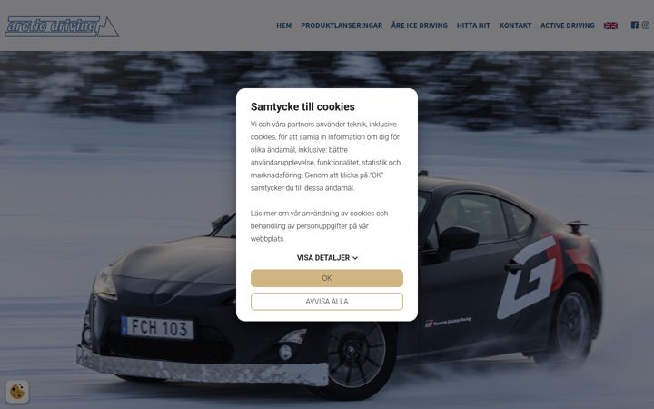 Ekrano kopija arcticdriving.se