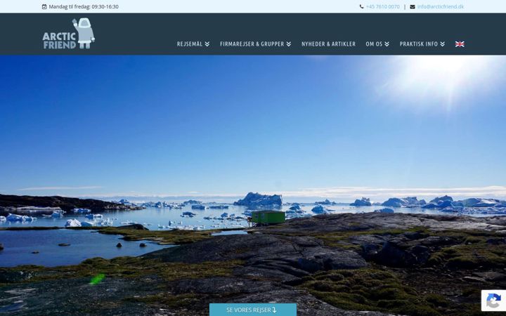 Екранна снимка на arcticfriend.dk