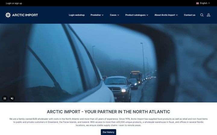 Screenshot ta' arcticimport.fo